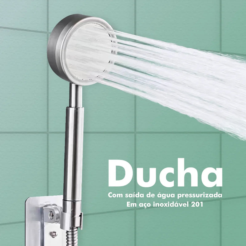 Chuveiro Ducha de Alta Pressão em Aço Inoxidável – Potência e Economia em Cada Jato
