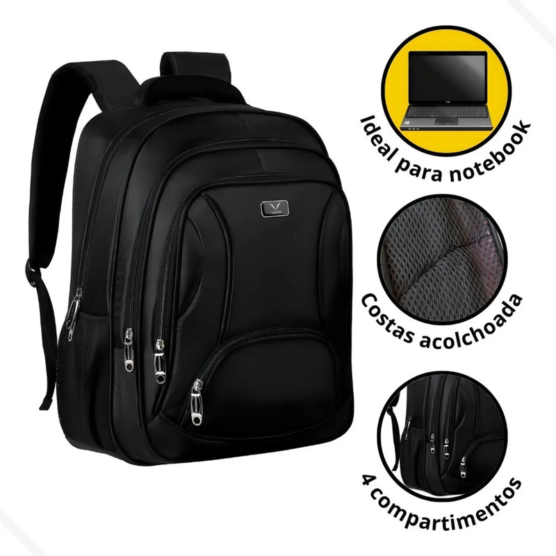 Mochila Reforçada Multifuncional Grande Executiva para Notebook até 17” – Robustez, Estilo e Versatilidade em Uma Só Mochila