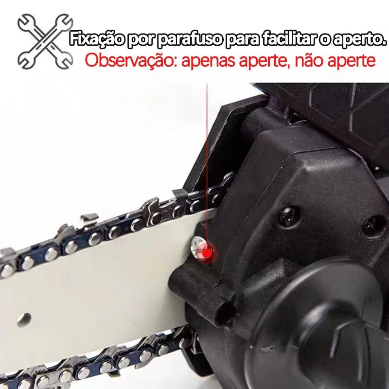 Mini Motosserra Elétrica Compacta Portátil 4” – Potência e Precisão na Palma da Sua Mão