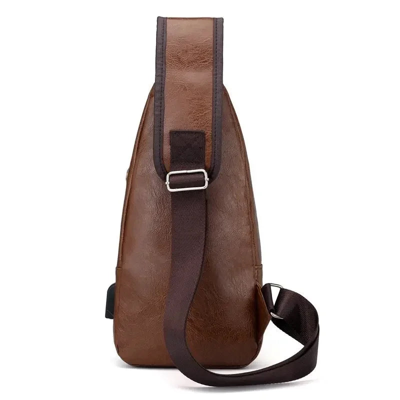 Bolsa Transversal Masculina com USB e Furo para Fone – Praticidade, Estilo e Segurança no Seu Dia a Dia