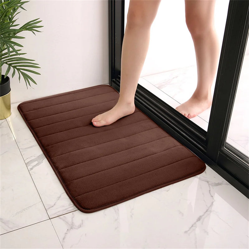 Tapete de Banheiro Super Absorvente com Espuma de Memória – Conforto e Segurança a Cada Passo