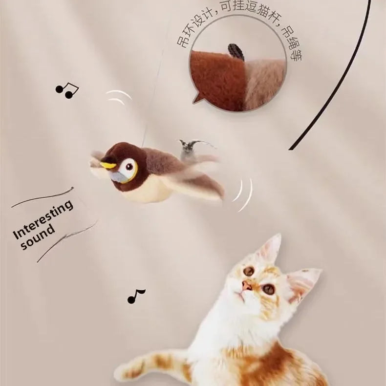 Brinquedo de Passarinho Interativo Recarregável – Diversão Garantida para Seu Gato