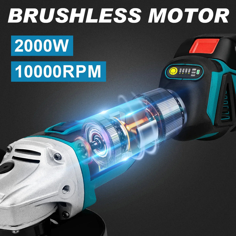 Esmerilhadeira Angular Sem Escova 18V | 125mm | Para Bateria Makita | 2 Velocidades