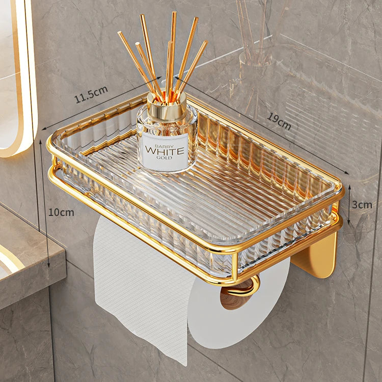 Porta Papel Higiênico Dourado Gold – Sofisticação e Funcionalidade para o Seu Banheiro