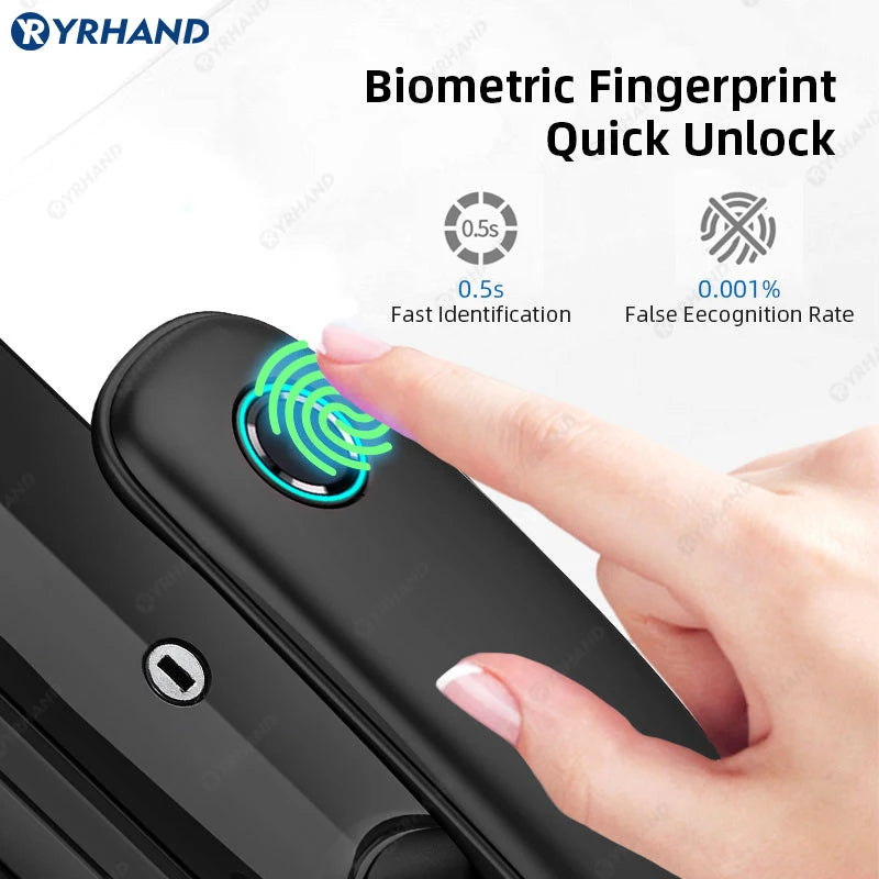 Fechadura Eletrônica Digital H6 com Biometria, Wi-Fi Tuya e Suporte em Português – Segurança Inteligente e Conectada na Palma da Mão