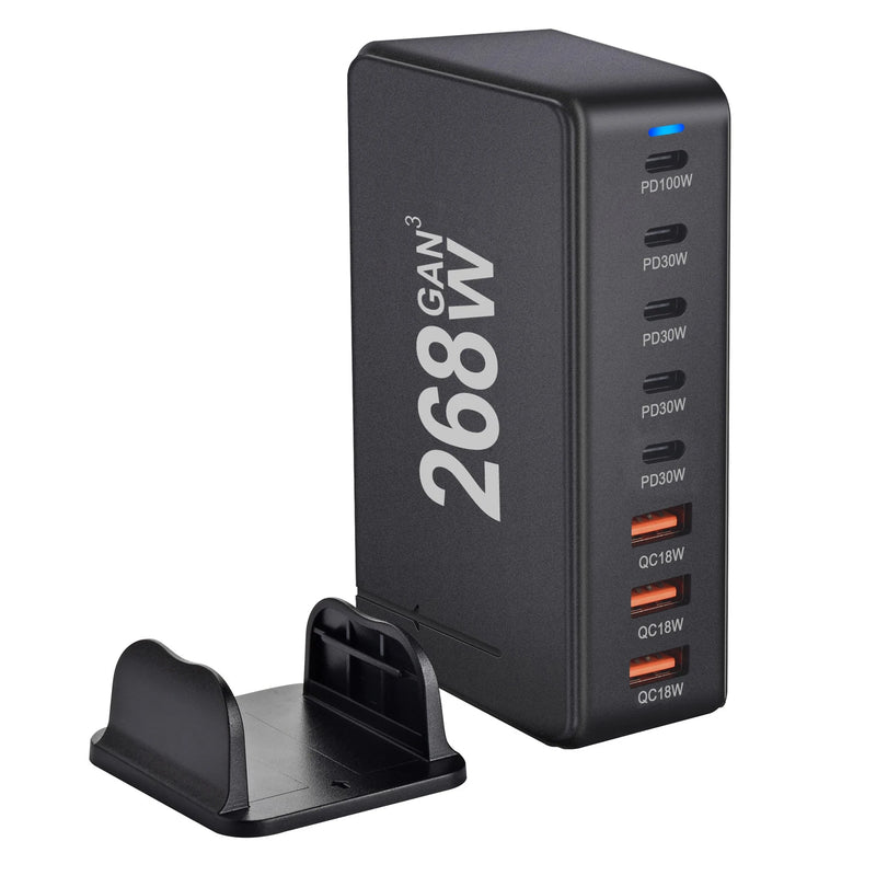 Hub de Carga Rápida 8 em 1 USB-C 268W – GaN Pro