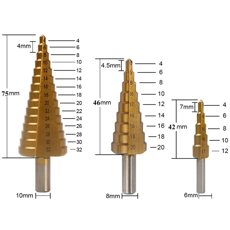 Kit com 6 Brocas em Cone para Metal – Alta Performance, Máxima Durabilidade