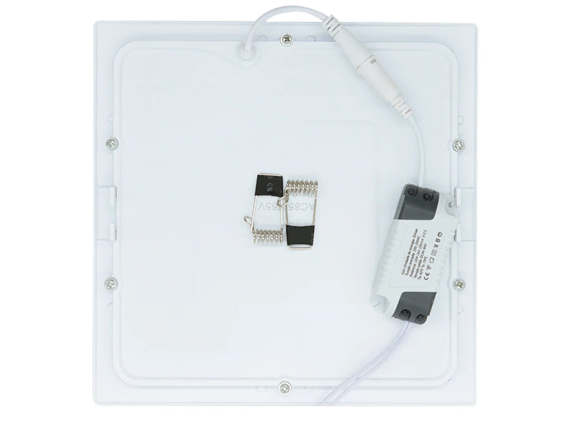 Kit com 2 Luminárias Plafon LED Embutir 18W Quadrado | Luz Branca Fria, Quente e Neutra
