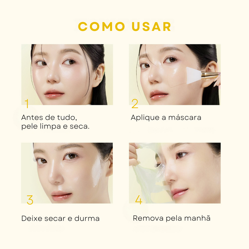 Máscara Facial Noturna com Ácido Kójico e Cúrcuma