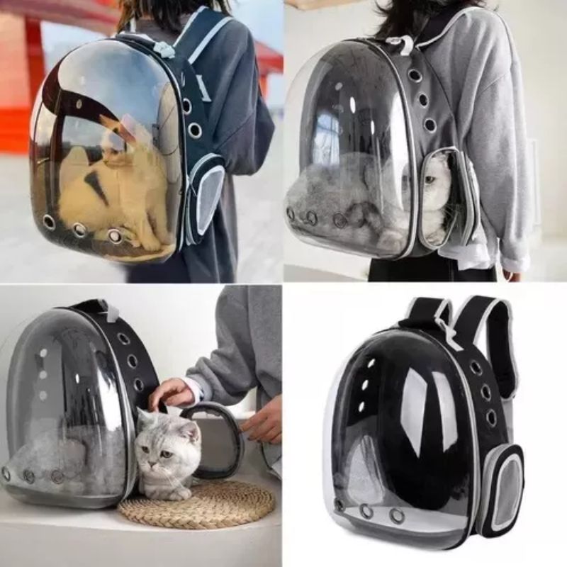 Mochila Pet Transporte para Cães e Gatos Preto – Visão Ampla, Conforto e Segurança em Cada Passeio