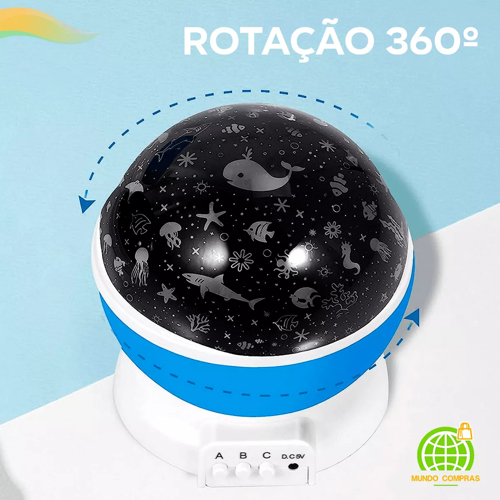 Luminária Projetor de Estrelas 360º – Encante Seu Espaço com um Universo de Luz