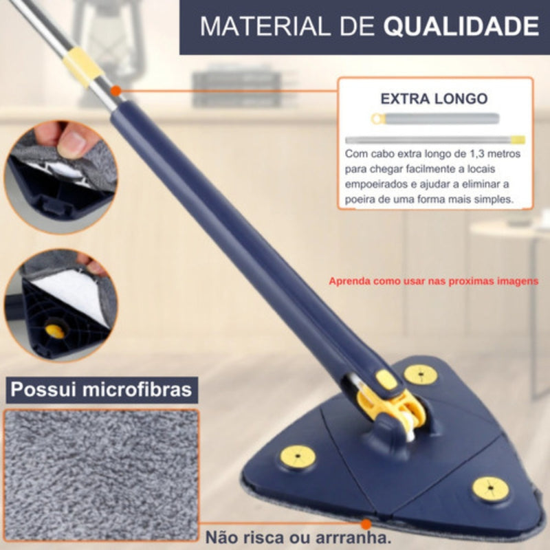 Esfregão Mop Triangular 360° – Limpeza Inteligente em Cada Canto da Sua Casa