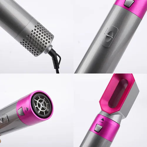Escova Secadora de Cabelo 5 em 1 Multifuncional Pink – Cabelos Perfeitos em Minutos
