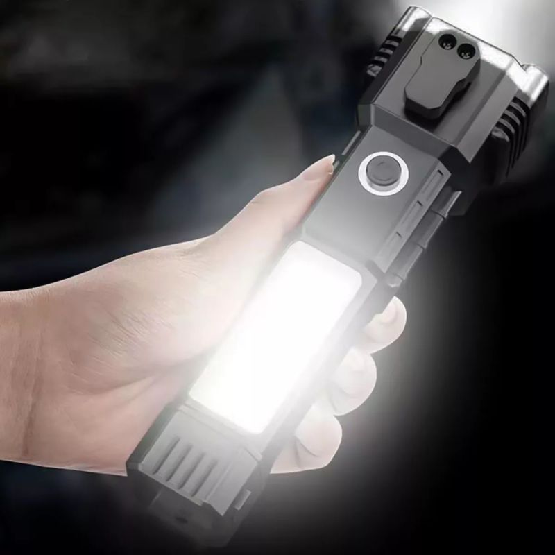 Lanterna LED Martelo de Emergência Multifuncional – Segurança e Potência em Suas Mãos