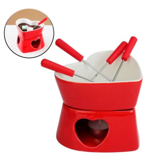 Conjunto Fondue 7 Peças Coração – Delicadeza, Sabor e Encanto em Cada Detalhe