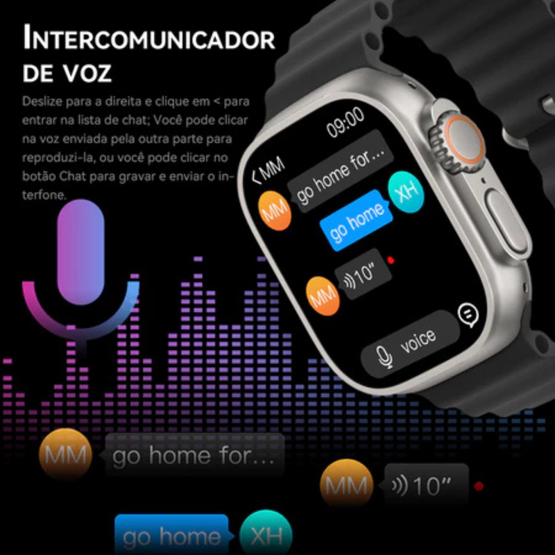 Smartwatch GS9 Ultra Mini 41mm – Preto com 2 Pulseiras Exclusivas