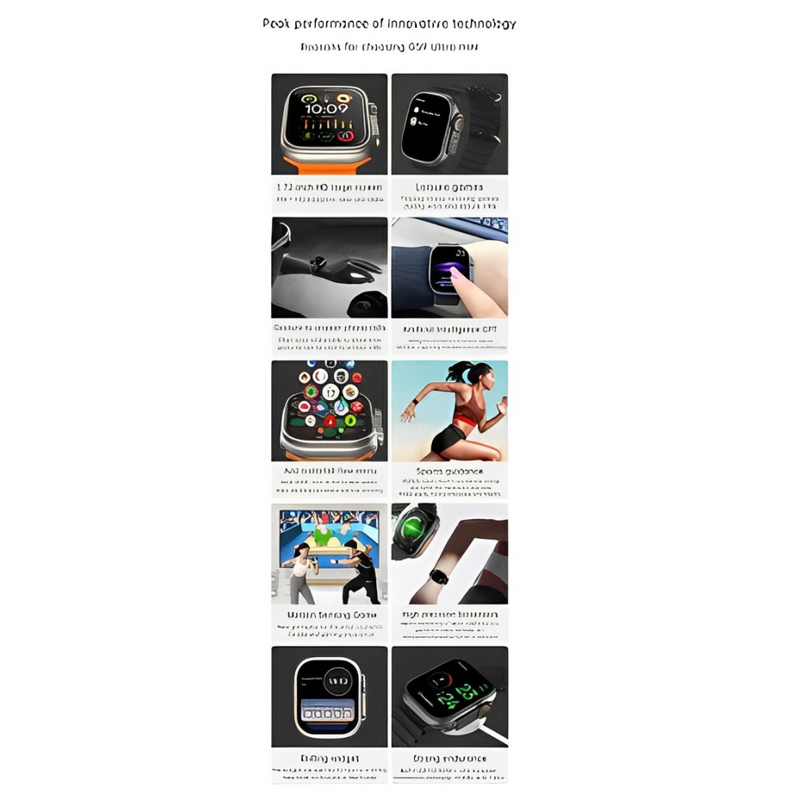 Smartwatch GS9 Ultra Mini 41mm – Preto com 2 Pulseiras Exclusivas