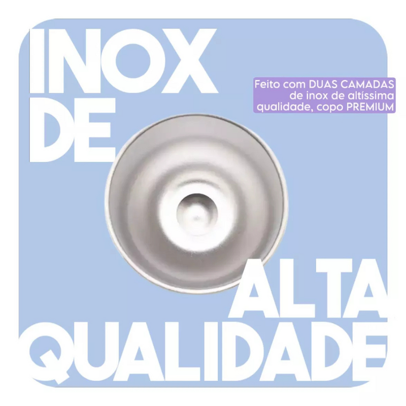 Copo Cuia Térmico Inox com Tampa Antivazamento 360ml – Roxo