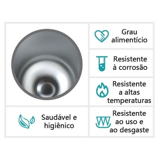Copo Cuia Térmico Inox com Tampa Antivazamento 360ml – Ciano