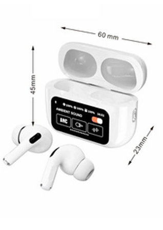 Kit com 2 Fones de Ouvido Bluetooth 5.4 A9 PRO Branco – Som Imersivo com Tecnologia e Estilo