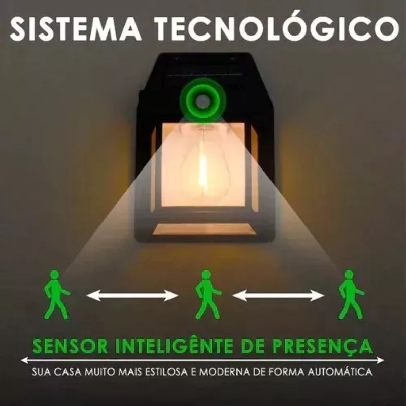 Luminária Refletor Solar LED com Sensor de Movimento – Iluminação Inteligente e Sustentável para Áreas Externas