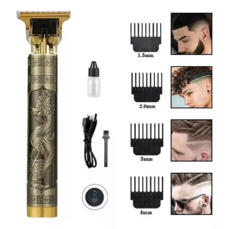 Máquina de Cortar Cabelo e Barba Profissional Dragão – Sem Fio, Recarregável e Potente