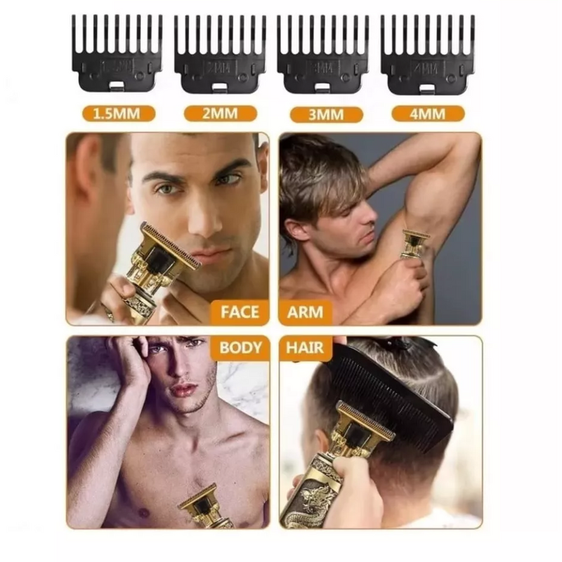 Máquina de Cortar Cabelo e Barba Profissional Dragão – Sem Fio, Recarregável e Potente
