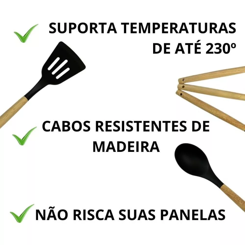 Conjunto de Utensílios de Cozinha Completo 19 Peças – Elegância, Praticidade e Organização em um Só Kit
