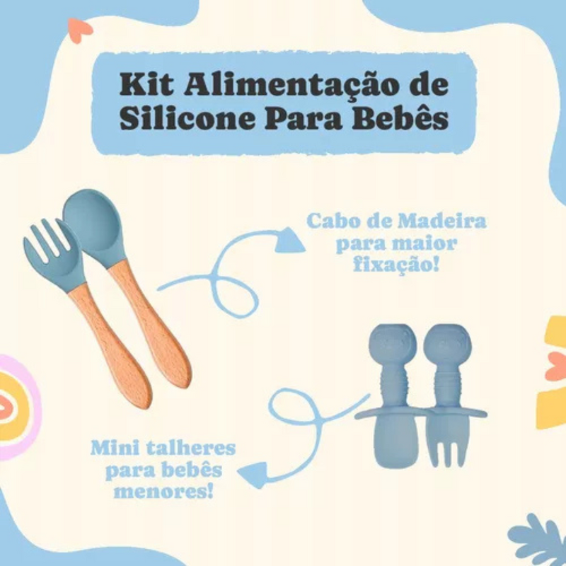 Kit Introdução Alimentar Bebê 8 Peças – Silicone Premium Roxo Claro | Segurança, Praticidade e Muito Estilo na Primeira Refeição