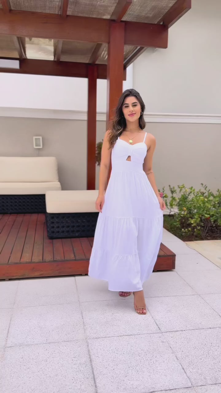 Vestido Bojo Midi Feminino - Branco