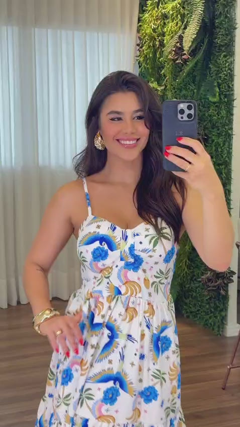 Vestido Mari Feminino - Azul