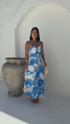 Vestido Bojo Midi Feminino - Azul Claro