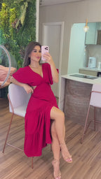 Vestido Íris Feminino - Bordô