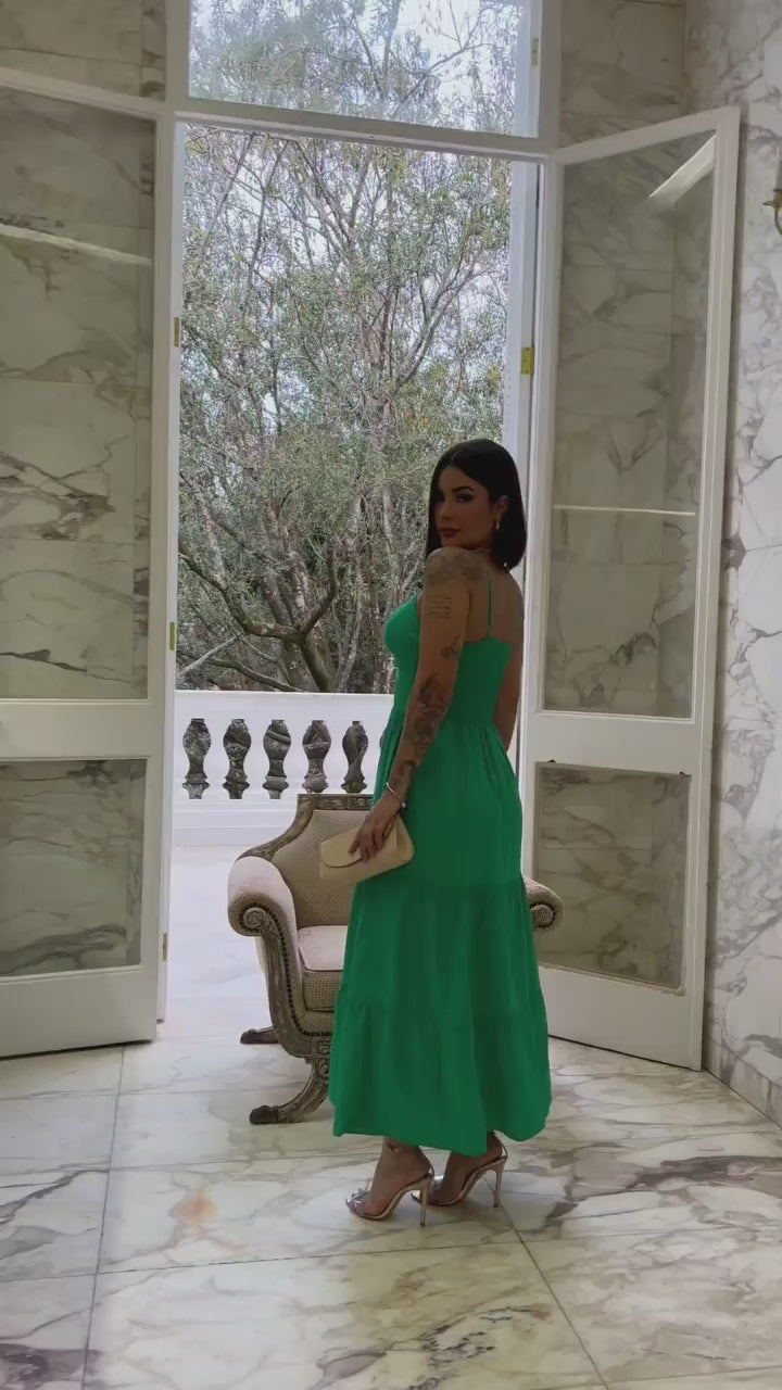 Vestido Bojo Midi Feminino - Verde
