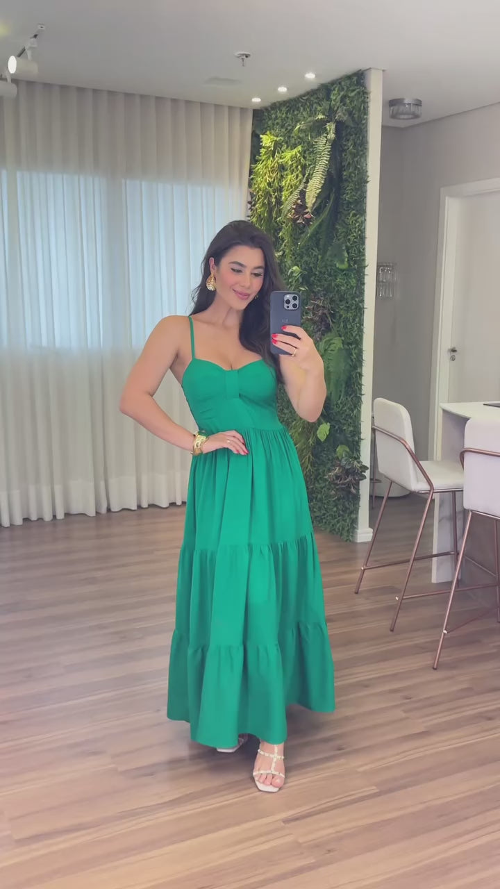 Vestido Mari Feminino - Verde Bandeira