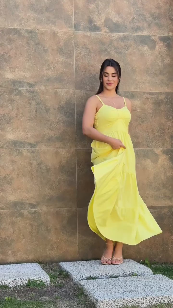 Vestido Mari Feminino - Amarelo