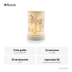 Abajur Cilíndrico Litofania com 4 Fotos — Rucca 3D