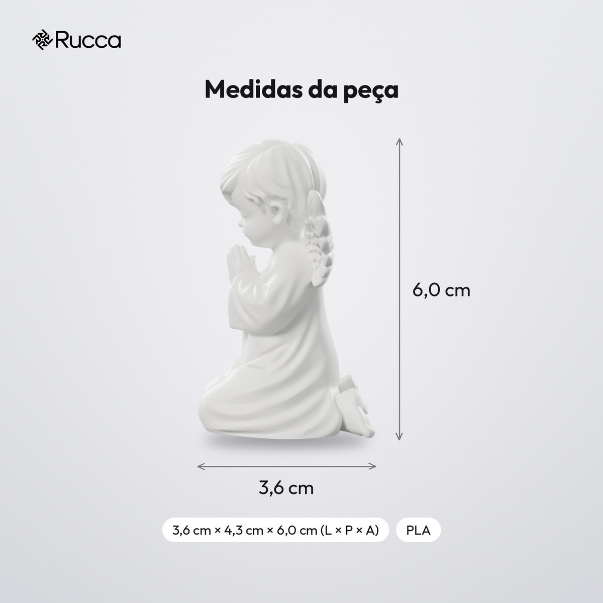 Anjinho em Oração 6 cm: medidas