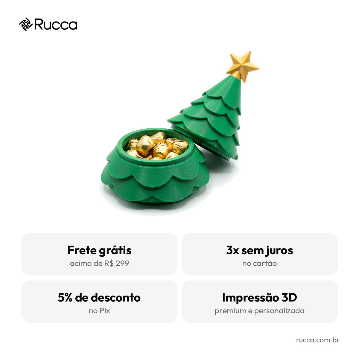Árvore de Natal Caixa Surpresa – Rucca 3D