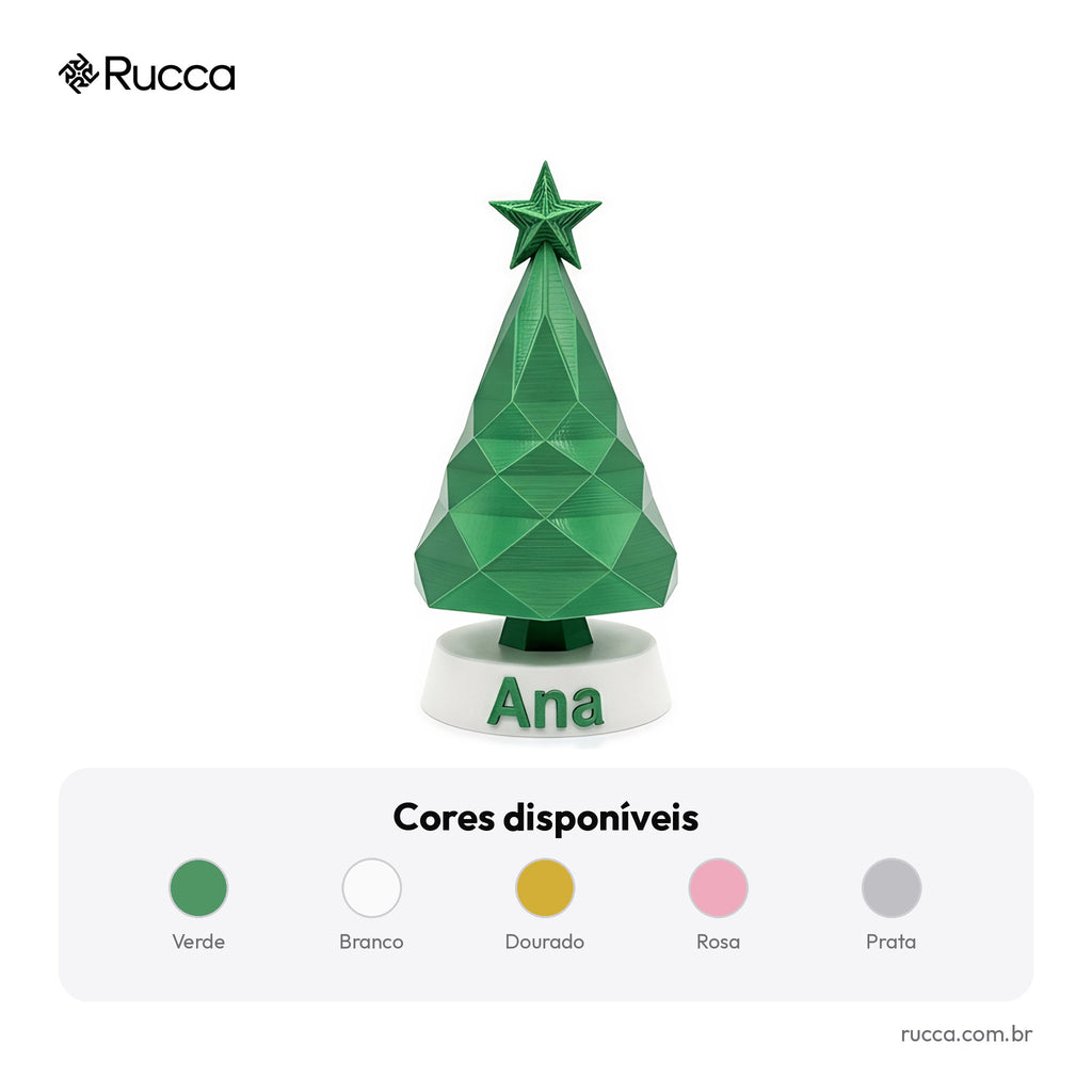 Árvore de Natal de Mesa Geométrica (Espiral Low-Poly) — Rucca 3D