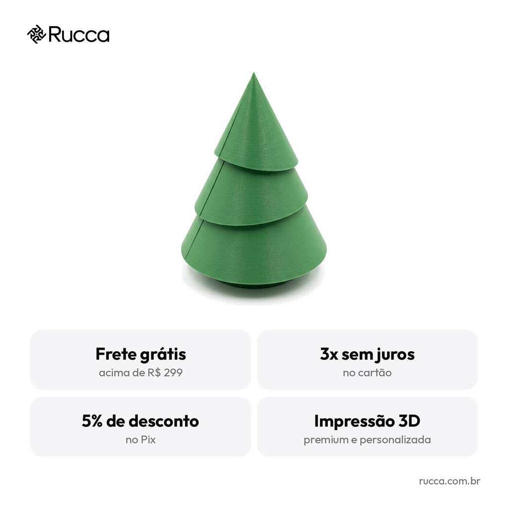 Árvore de Natal Decorativa de Mesa 16 cm — Rucca 3D