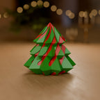 Árvore de Natal Geométrica em Espiral com Núcleo Deslizante decorando o ambiente