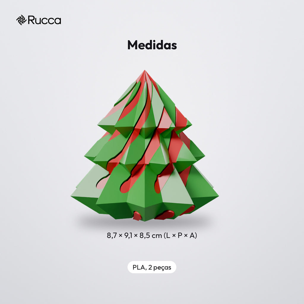 Árvore de Natal Geométrica em Espiral com Núcleo Deslizante: medidas