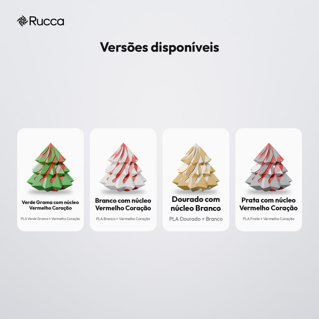 Árvore de Natal Geométrica em Espiral com Núcleo Deslizante: versões disponíveis