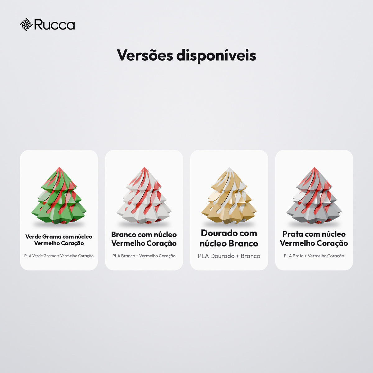 Árvore de Natal Geométrica em Espiral com Núcleo Deslizante: versões disponíveis
