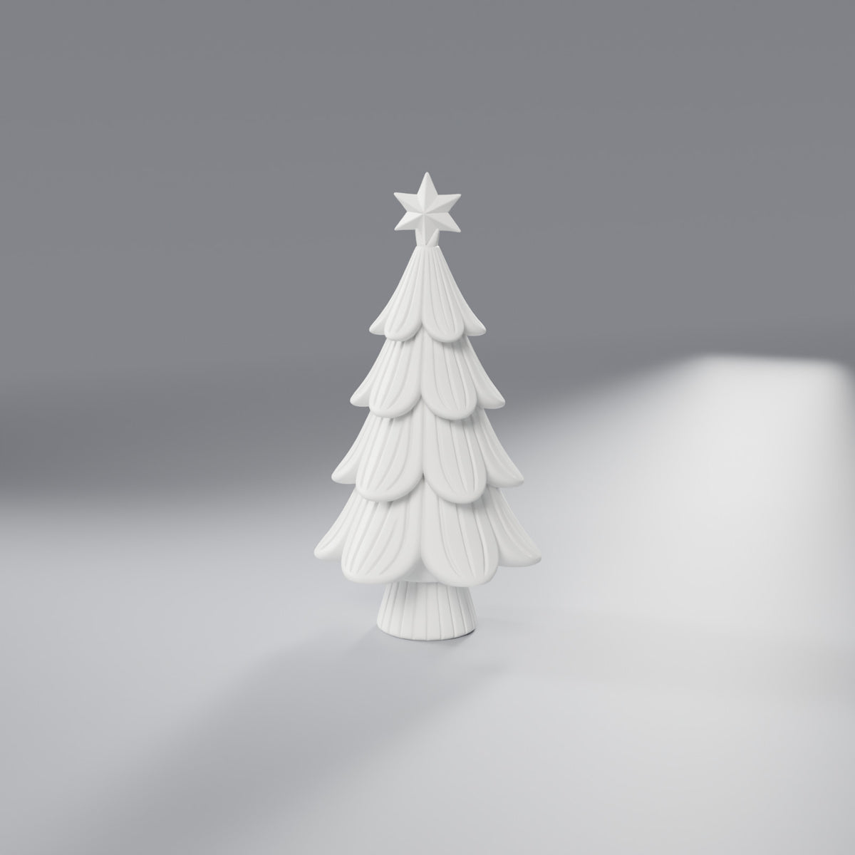 Árvore de Natal Japandi com Tronco e Estrela 15 cm, Branco