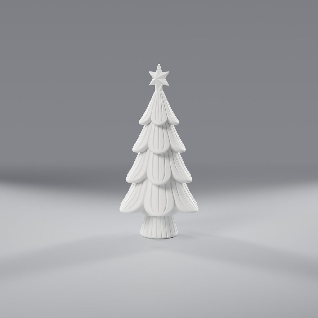 Árvore de Natal Japandi com Tronco e Estrela 15 cm, vista frontal