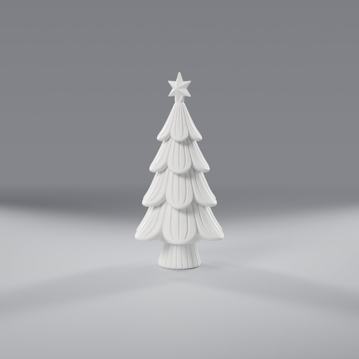 Árvore de Natal Japandi com Tronco e Estrela 15 cm, vista frontal