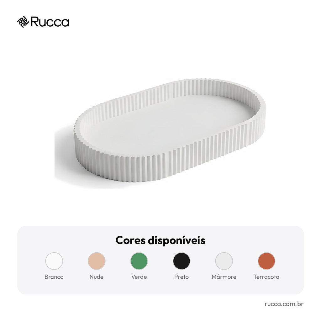 Bandeja Decorativa Canelada — Rucca 3D