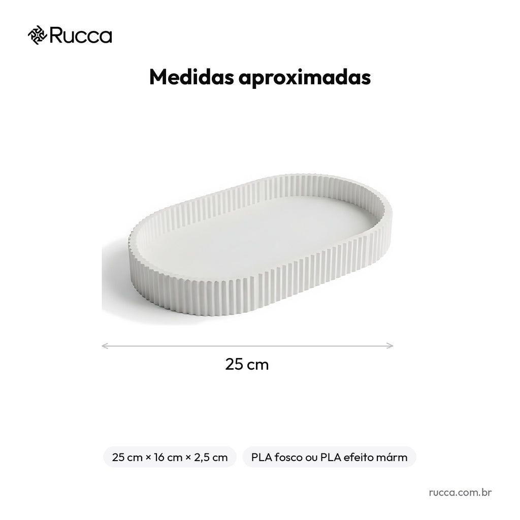 Bandeja Decorativa Canelada — Rucca 3D